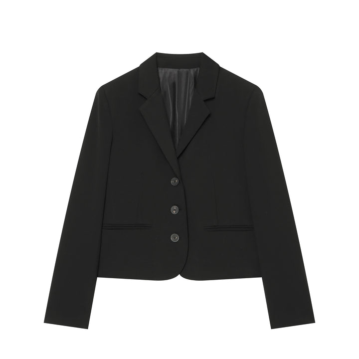 Damen Kurzblazer mit taillierter Silhouette, durchgehender Knopfleiste und feiner Innenfütterung Drune