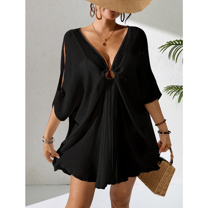 Damen Kaftan mit tiefem V-Ausschnitt und zurückgezogenem Design Drune