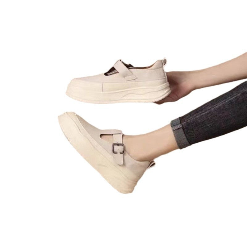 Damen Plateausneaker mit modischem Riemchen und atmungsaktiver Textiloberfläche Drune