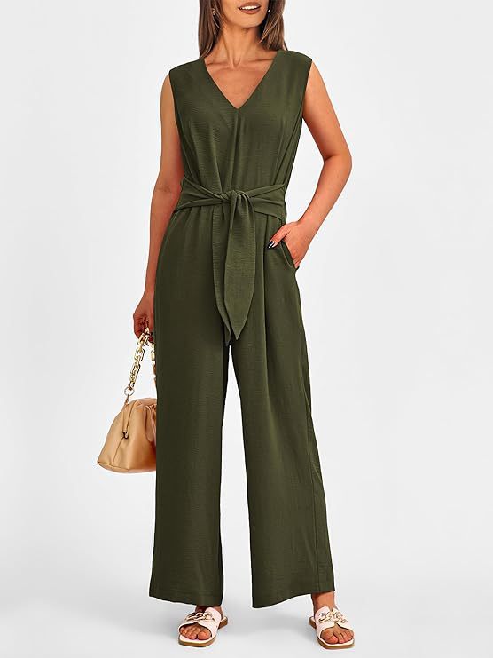 Damen eleganter Jumpsuit mit tailliertem Schnitt und weitem Bein Drune