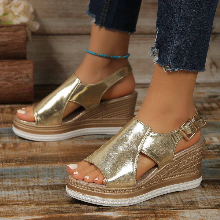 Damen Komfortable Wedge-Sandaletten mit modischem Design und anatomischem Fußbett Drune