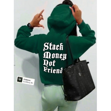Damen lässiger Hoodie mit kreativem Schriftzug Drune