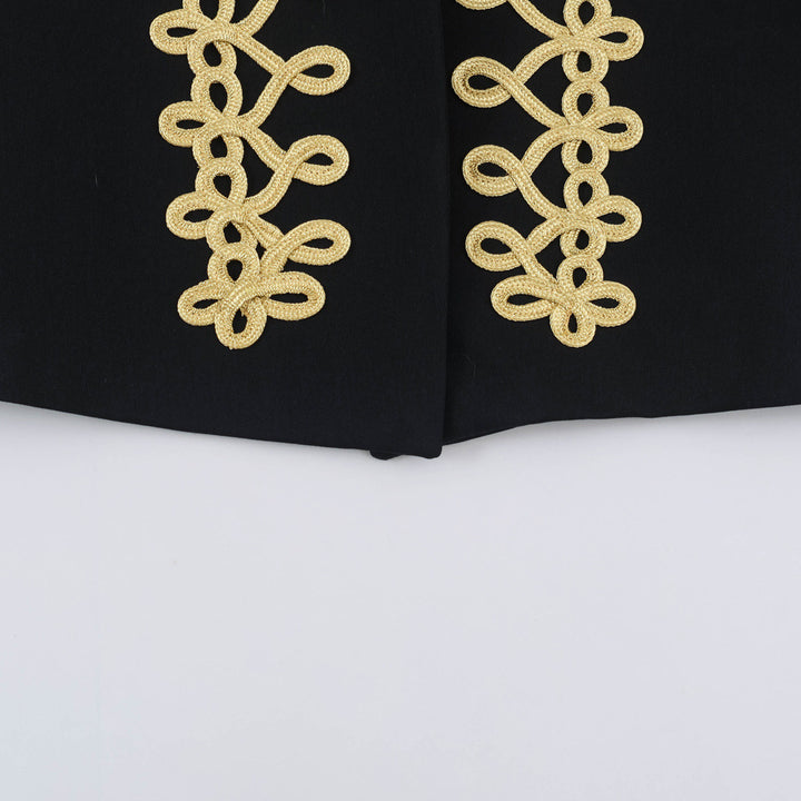 Damen Kurze Paradejacke im Military‑Look mit goldverzierter Kordelapplikation Drune