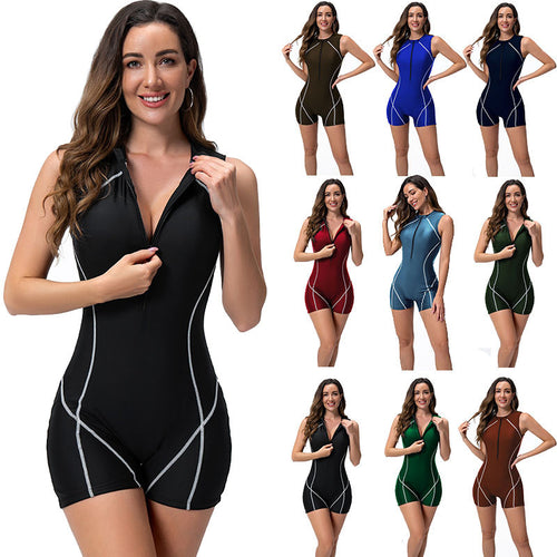 Damen figurbetonender Neopren-Surfanzug mit Reißverschluss Drune