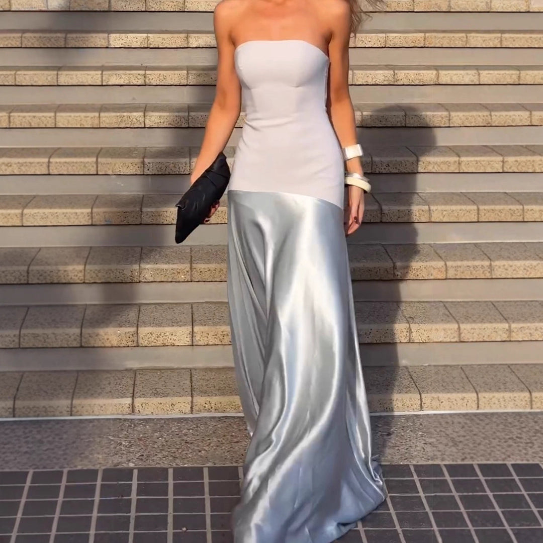 Damen Abendkleid mit eleganter Passform und schimmerndem Rock Drune