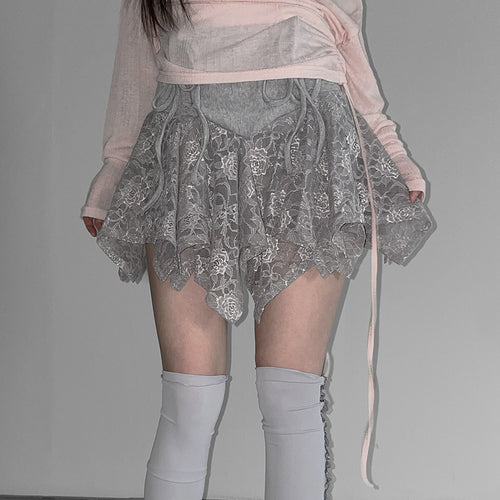Damen Spitzenrock mit anpassbarem Bund Drune