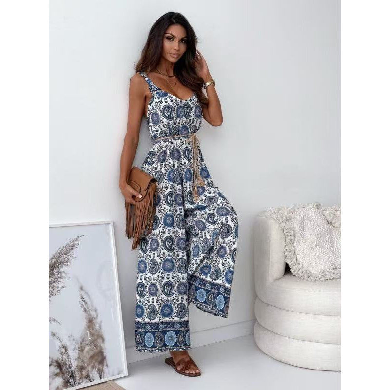 Damen Bohemian Weitbeiniger Bodysuit Drune