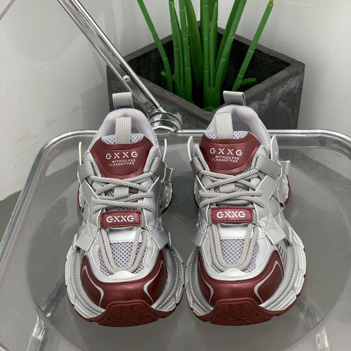 Damen Futuristische Wedge-Chunky-Sneaker mit Mesh‑Einsätzen und verstärkter Profilsohle Drune