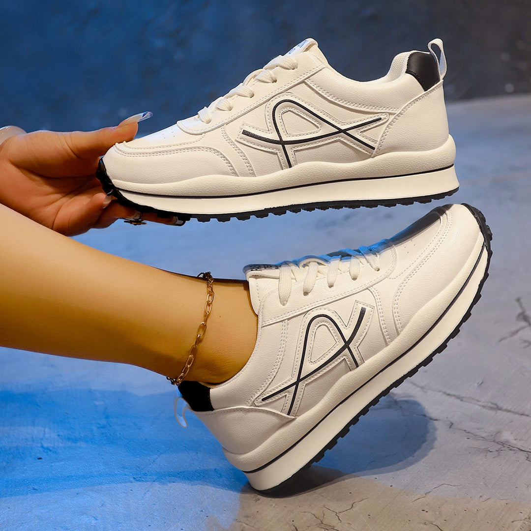 Damen nan leichte City-Sneaker mit erhöhtem Profil, stoßdämpfender EVA-Zwischensohle und rutschfester Gummilaufsohle Drune