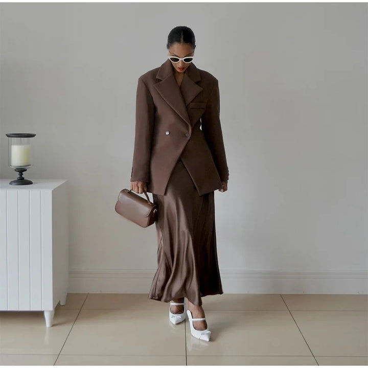 Damen Modischer Blazer mit doppelter Knopfleiste und tailliertem Schnitt Drune
