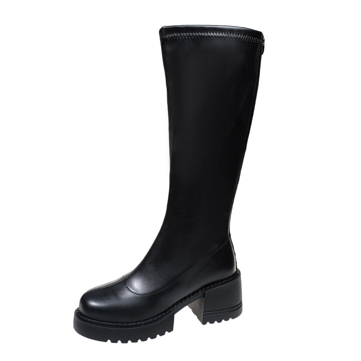 Damen Hochwertige Stiefel mit Blockabsatz Drune