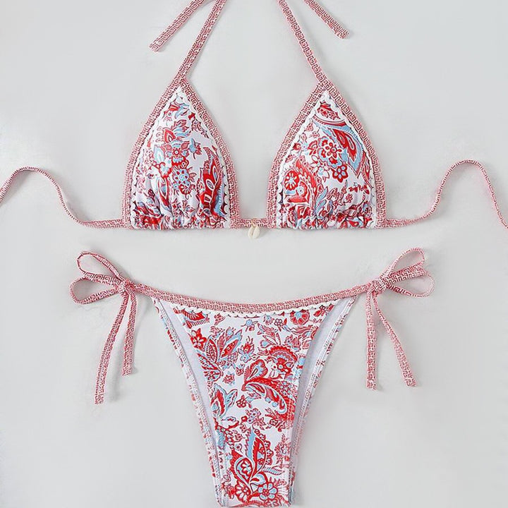 Damen Triangel-Bikini mit aufwendigem Floral-Design Drune
