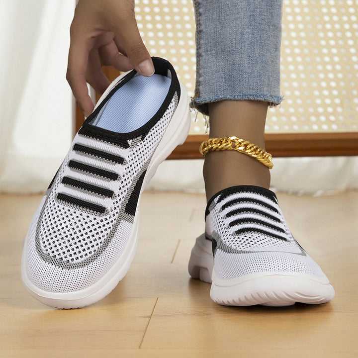 Damen Slip-on Strick-Sneaker Clog mit atmungsaktiver Maschenoberfläche und leichter Profilsohle Drune
