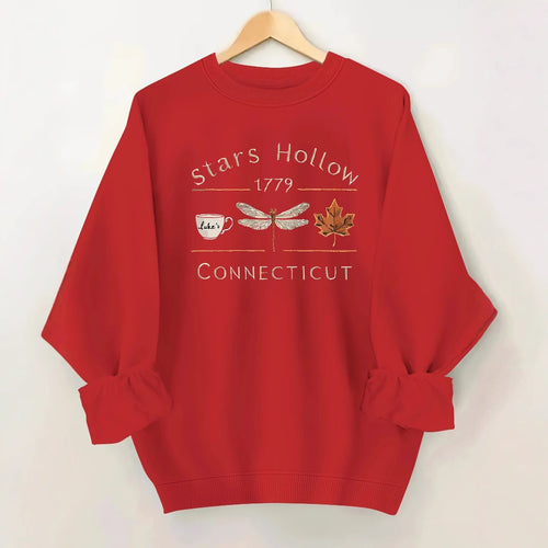 Damen Sweatshirt mit kreativem Stars Hollow Motiv Drune