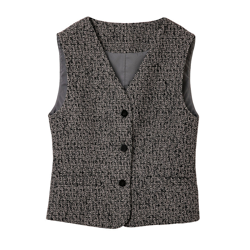 Damen Hochtaillierter Tweed-Midirock mit geradem Schnitt und leichter A‑Linie Drune
