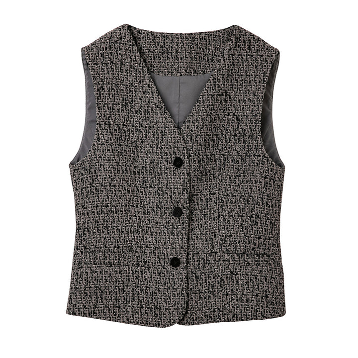 Damen Hochtaillierter Tweed-Midirock mit geradem Schnitt und leichter A‑Linie Drune