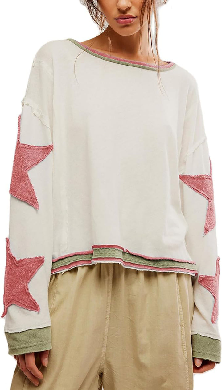 Damen lässiger Pullover mit Sternen-Design Drune
