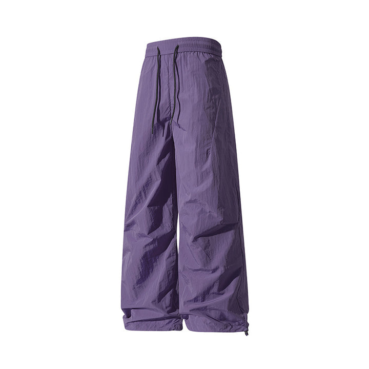 Unisex Weite technische Nylon-Hose mit Kordelzug und verstellbarem Saum Drune