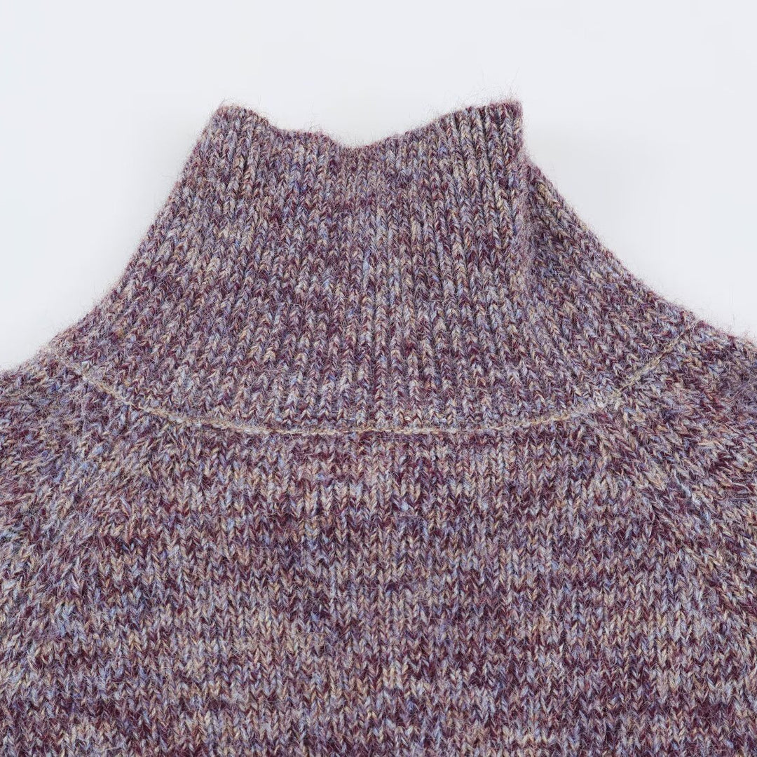 Damen Grobgestrickter Cardigan mit hohem Rollkragen und durchgehender Knopfleiste Drune