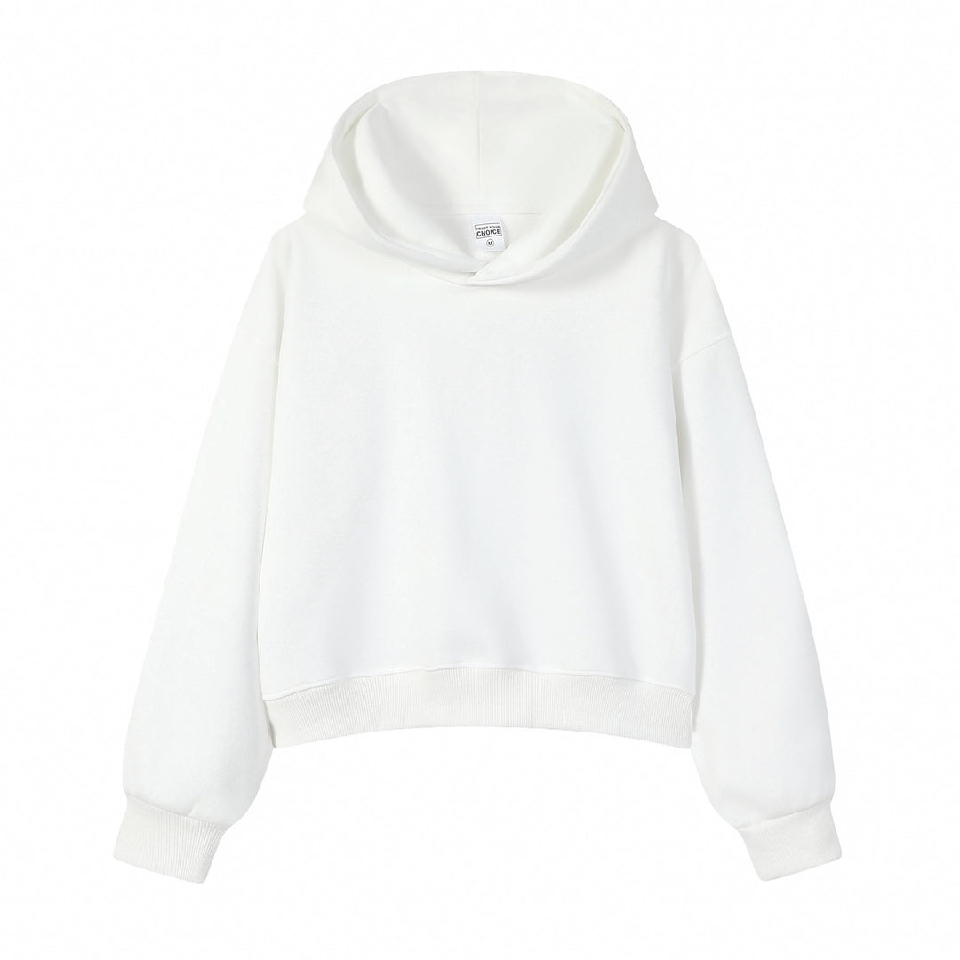 Damen modischer cropped Hoodie mit weitem Schnitt Drune