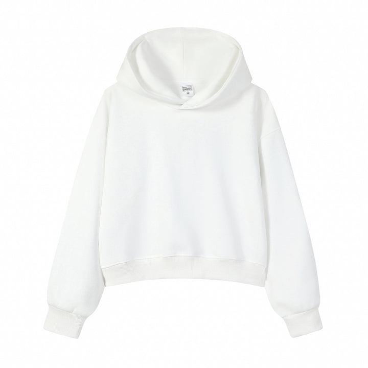 Damen modischer cropped Hoodie mit weitem Schnitt Drune