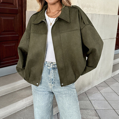Damen Trendige Overshirt Jacke Drune