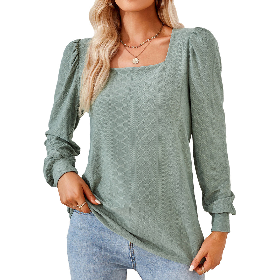 Damen Leichtes Blusenshirt mit eleganten Puffärmeln und strukturiertem Design Drune