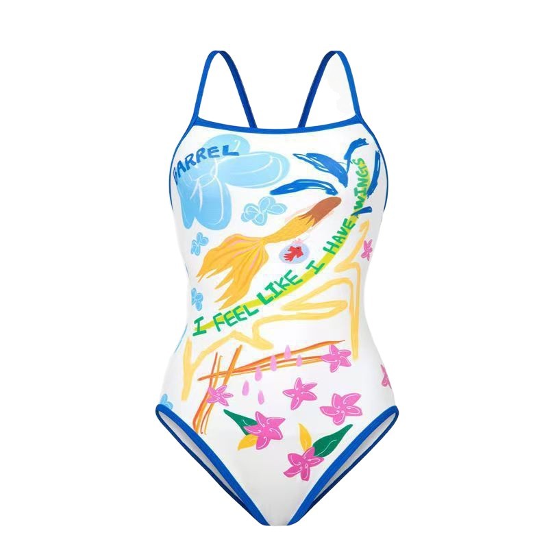 Damen Einteiler Badeanzug mit kreativem grafischen Design Drune