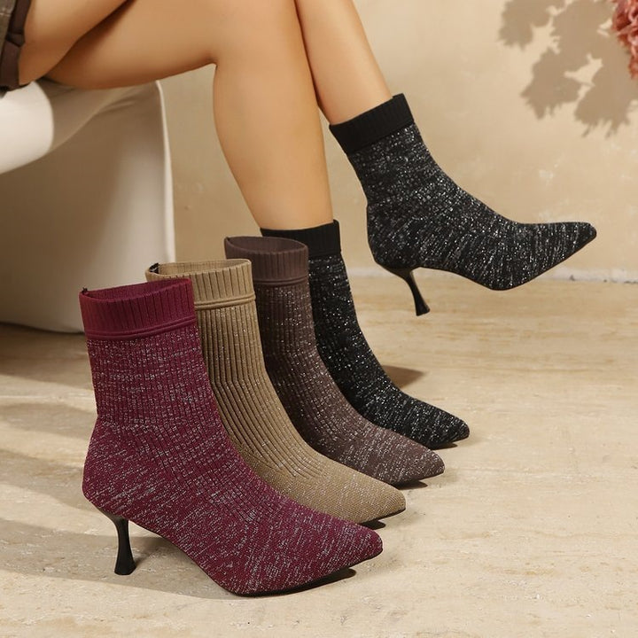 Damen Elegante Ankle Boots mit Glitzer-Details Drune