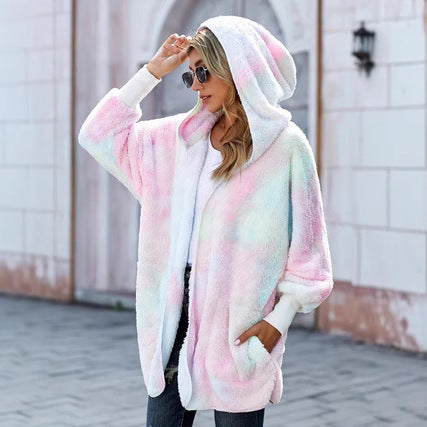 Damen weiche Kapuzenjacke aus kuscheligem Fleece mit Taschen Drune