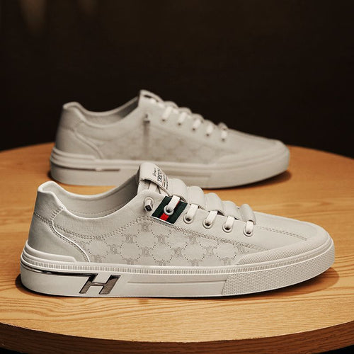 Damen Sportliche Sneakers aus hochwertigem Leder mit dezenter Logoprägung Drune