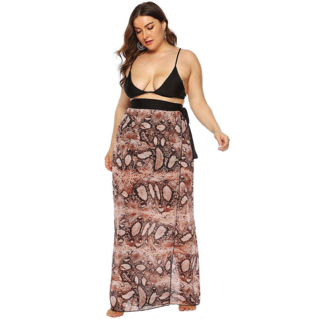 Damen Beach-Kimono aus transparentem Stoff mit trendigem Schlangenprint Drune