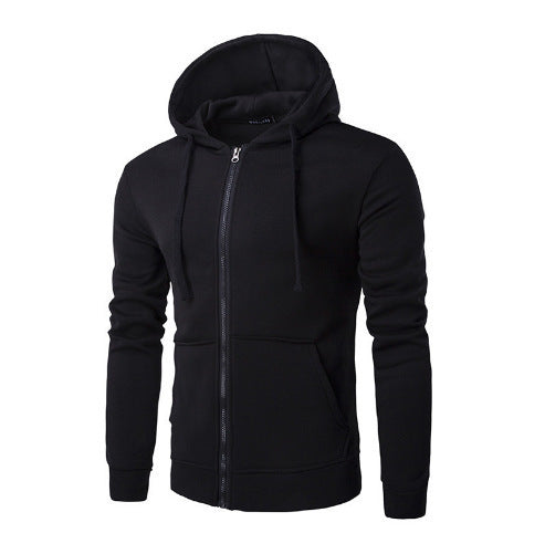 Herren nan schmal geschnittene Zip-Hoodie Jacke mit weichem Fleece-Innenfutter und Kängurutaschen Drune