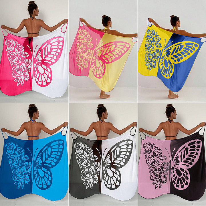 Damen Strandtuch mit elegantem Schmetterlingsdruck Drune