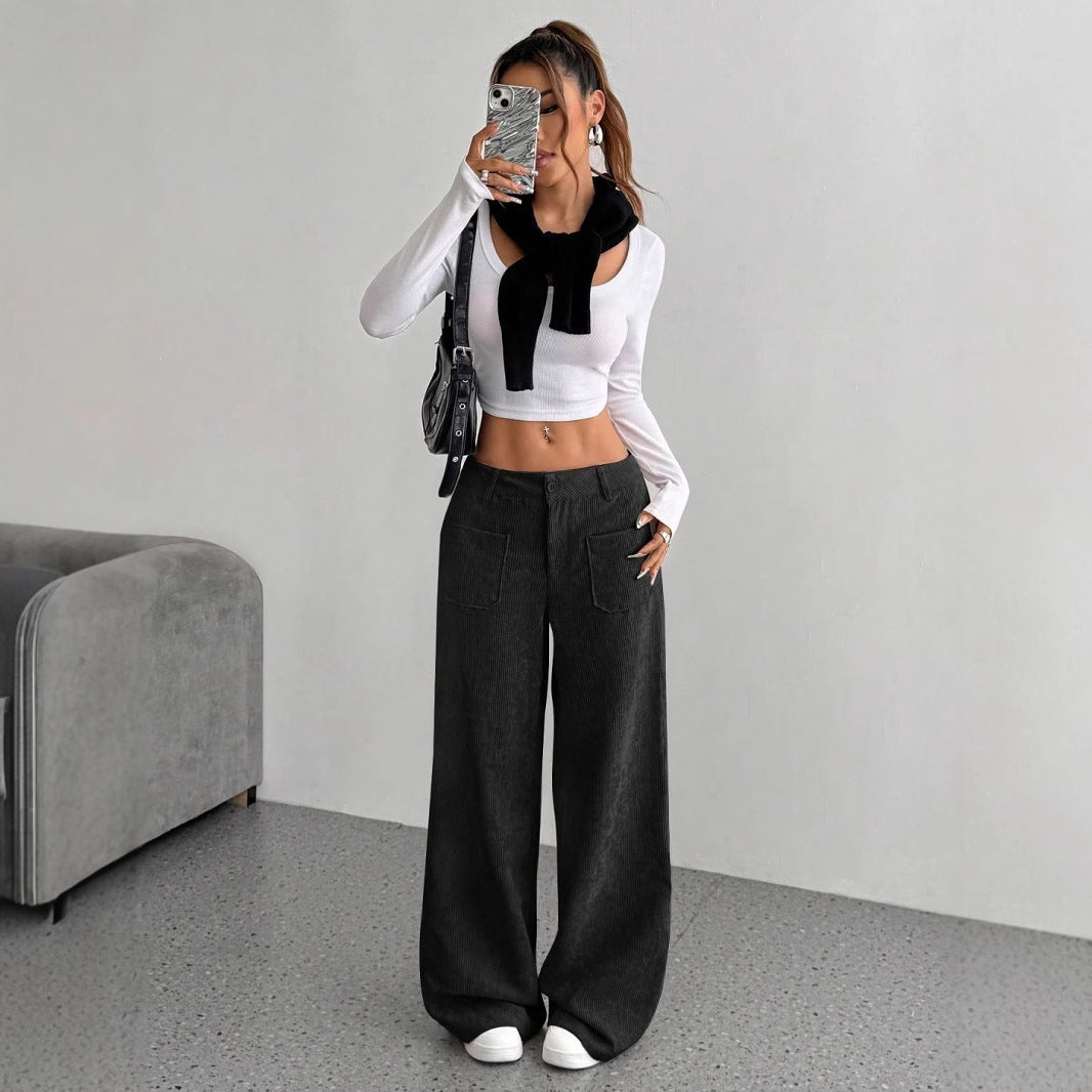 Damen Weite Cordhose Drune