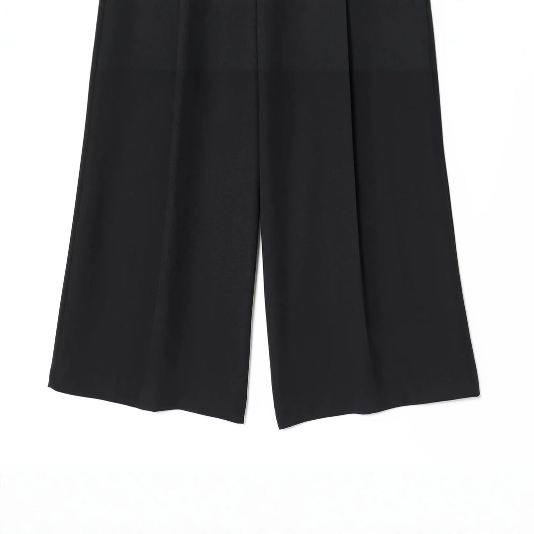 Damen Hochtaillierte Culotte-Hose mit weitem Bein und Bügelfalte Drune