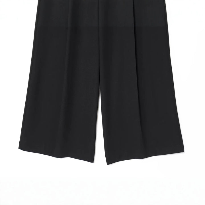 Damen Hochtaillierte Culotte-Hose mit weitem Bein und Bügelfalte Drune
