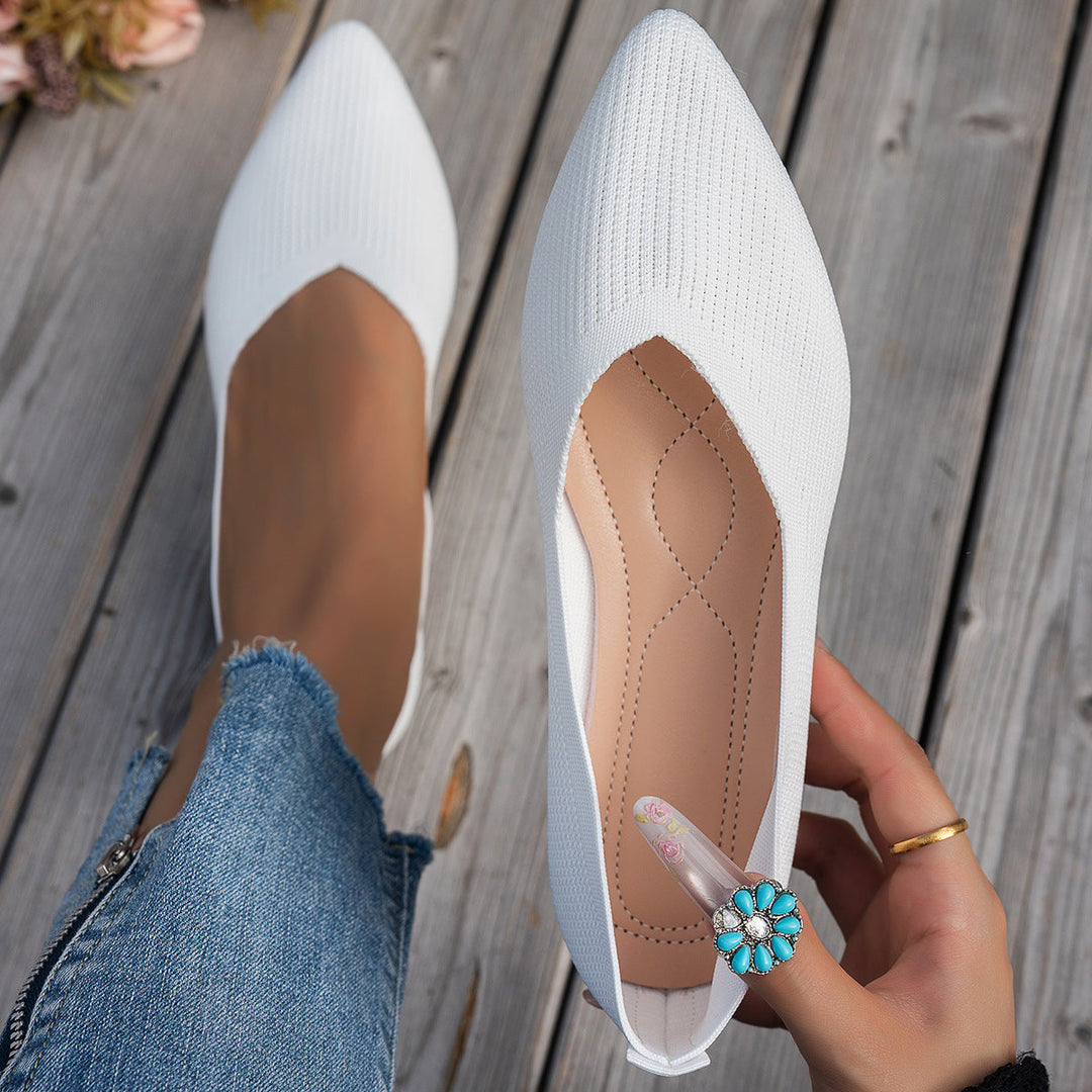 Damen Ballerinas mit kreativem Hahnentrittmuster und flexiblem Fußbett Drune