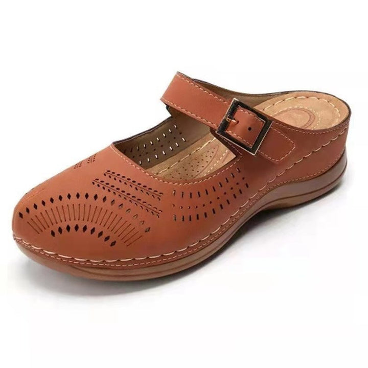 Damen Komfort Leder Clogs Sandalen Drune