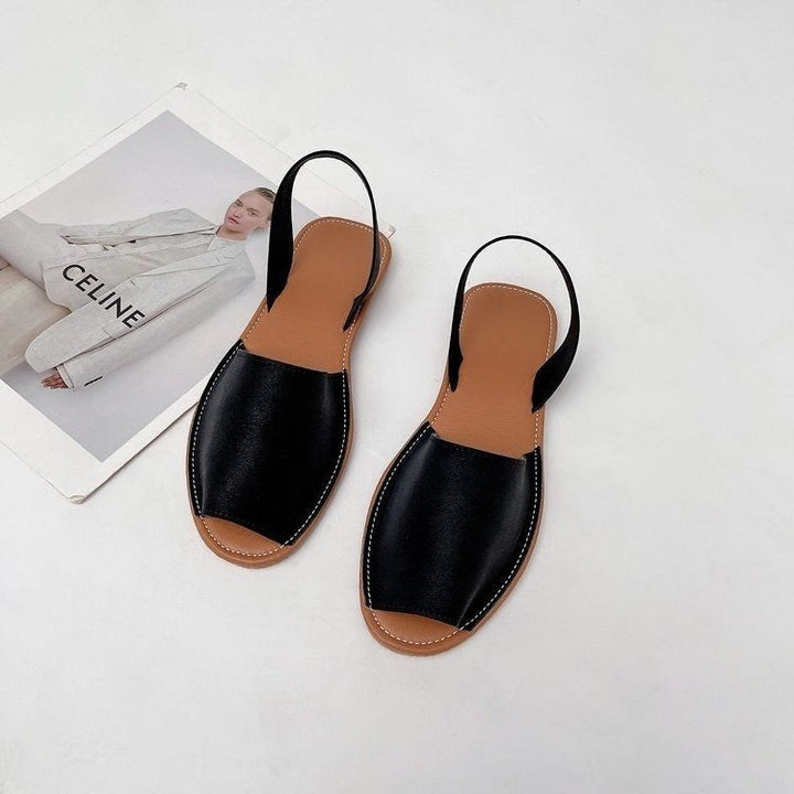 Damen Offene Slingback Sandalen aus hochwertigem Leder mit komfortablem Fußbett Drune