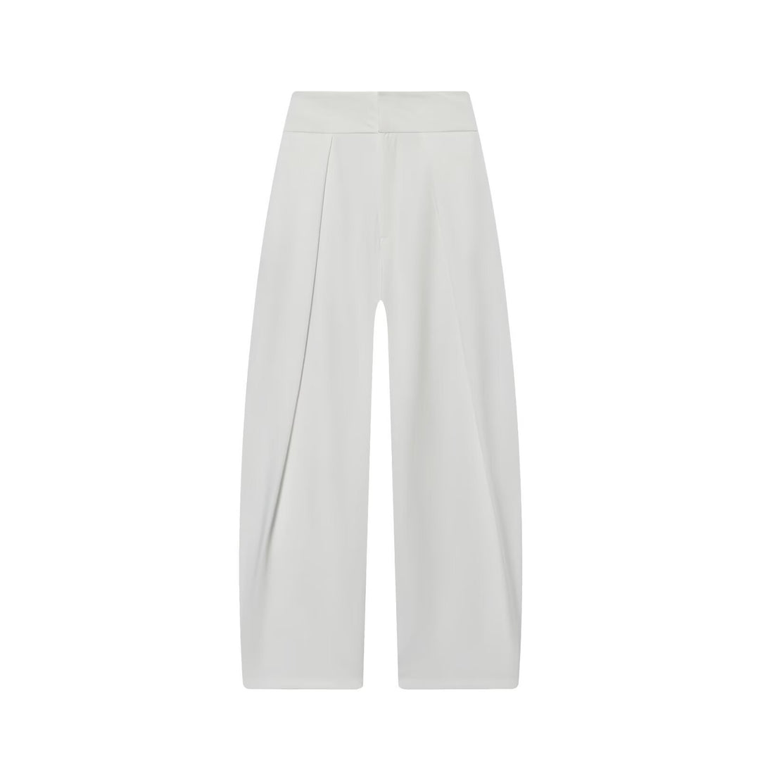 Damen elegante weite Hose mit feinen Falten Drune