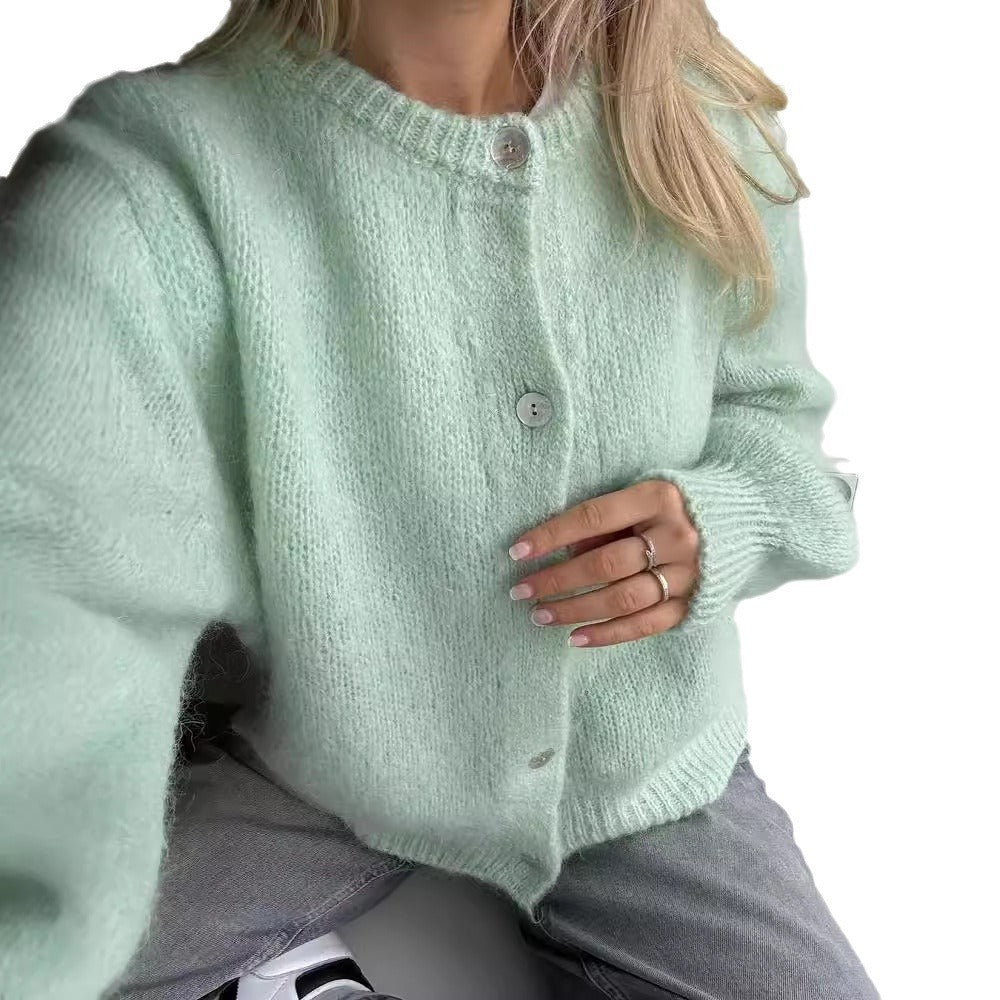 Damen Kuscheliger Strickcardigan mit Knopfdetails Drune