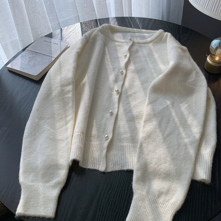 Damen Strickjacke mit edlen Perlenknöpfen und modernem Design Drune