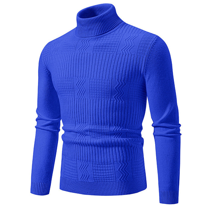 Herren Rollkragenpullover mit Strukturstrick und körpernaher Silhouette Drune