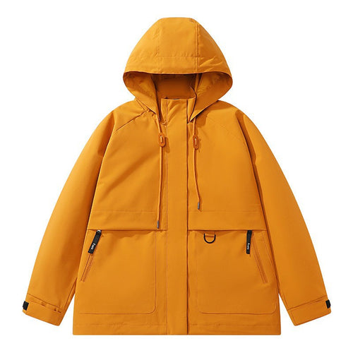 Unisex leichte wind- und wasserabweisende Kapuzenjacke im minimalistischen Utility-Stil Drune