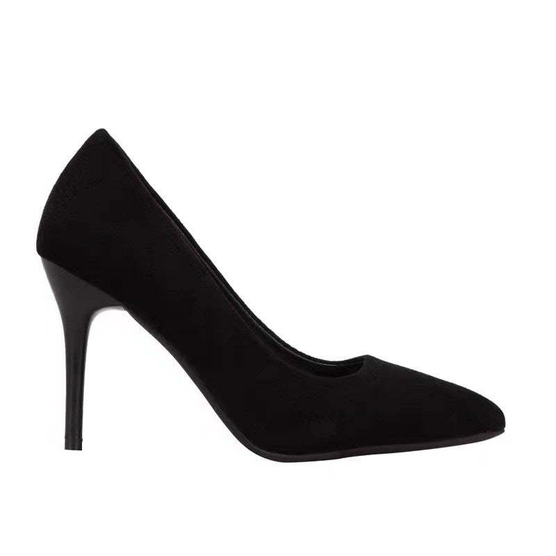 Damen Spitz zulaufende Stiletto-Pumps aus Samtoptik mit hohem Absatz Drune