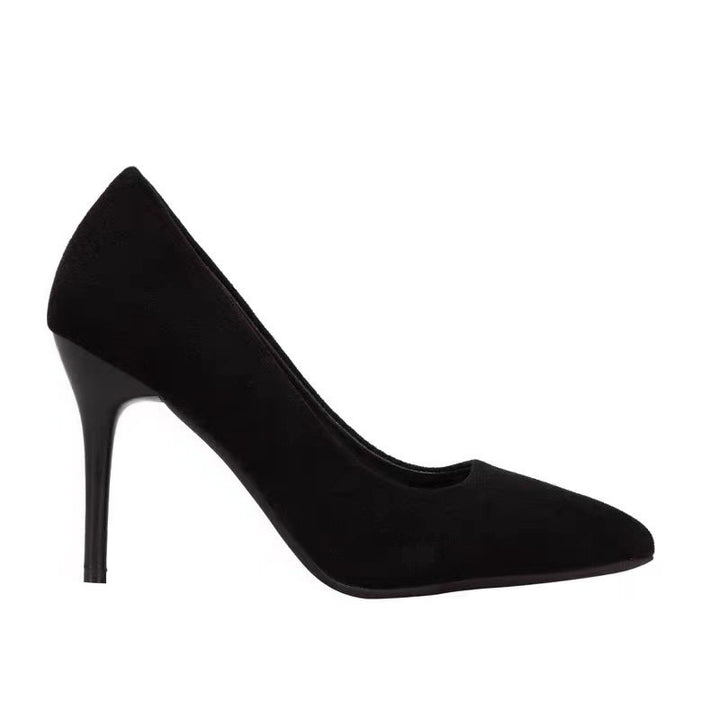 Damen Spitz zulaufende Stiletto-Pumps aus Samtoptik mit hohem Absatz Drune