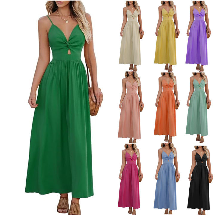 Damen Maxikleid mit schickem Knotendetail und fließendem Schnitt Drune