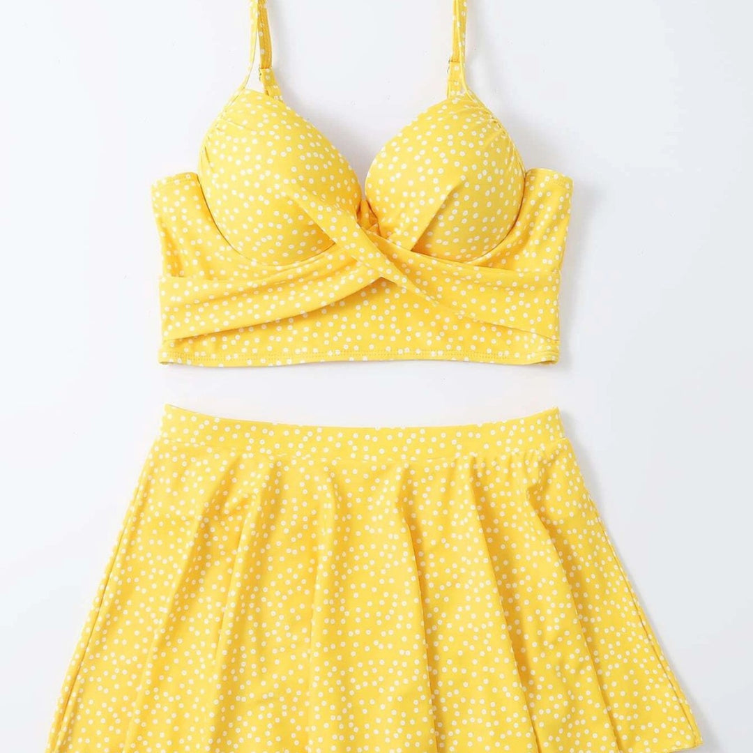 Damen Tankini-Set mit verspieltem Rock und gepolstertem Oberteil Drune