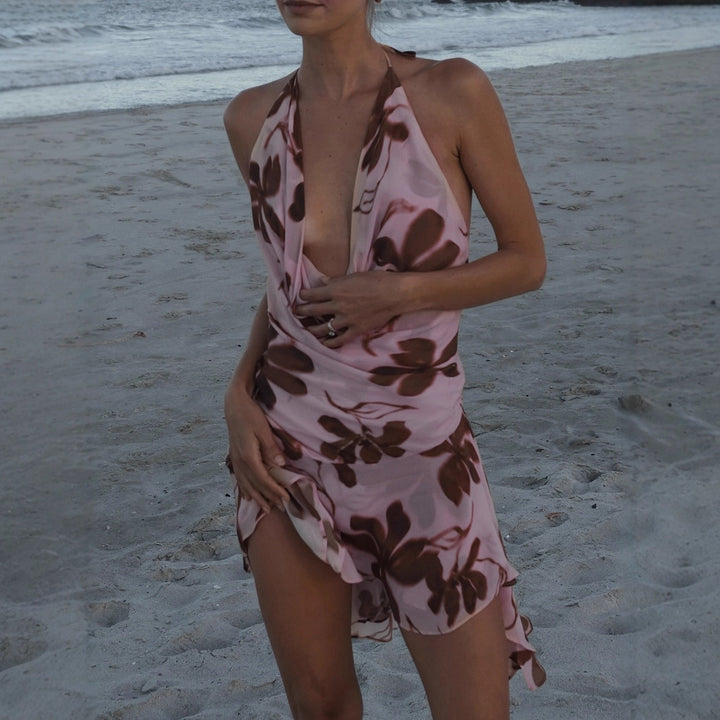 Damen Sommerliches A-Linienkleid mit floralem Druck Drune